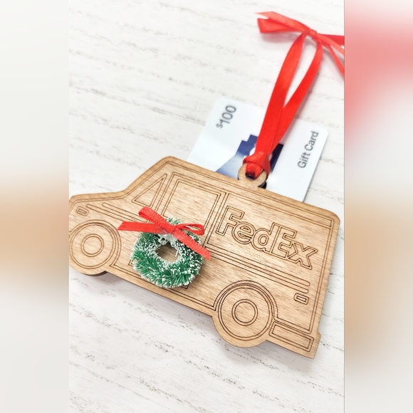 FEDEX DELIVERY PERSON GIFT IDEA!!! Laser Cut & Engraved Gift Card Ornament - Picture 4 of 8
